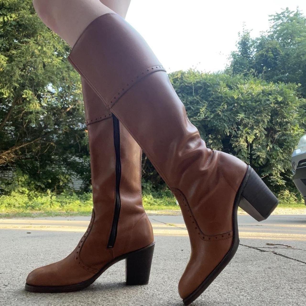 1490 ripple leather high boots
