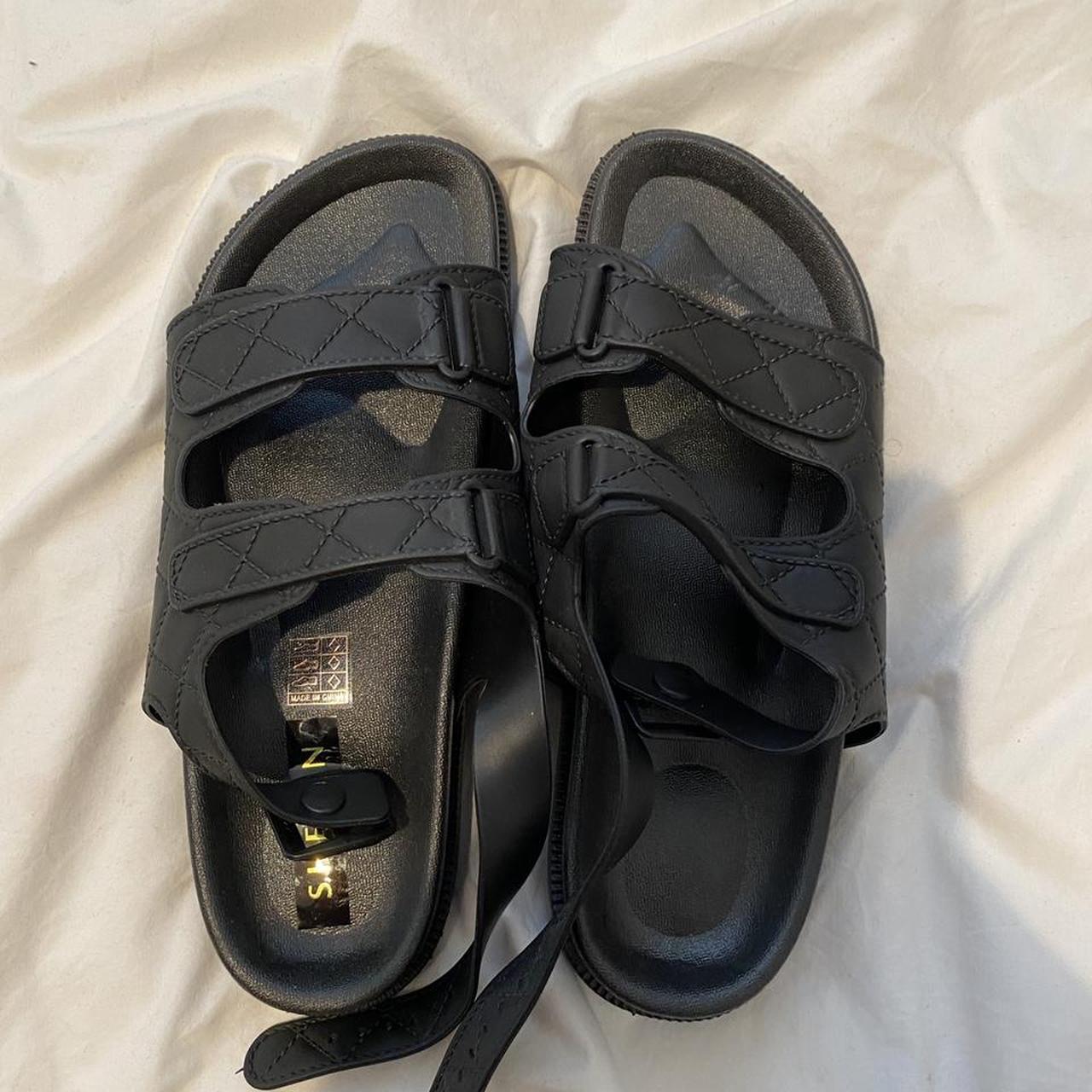 Shein double strap black sandals EU Size 40 Never... - Depop