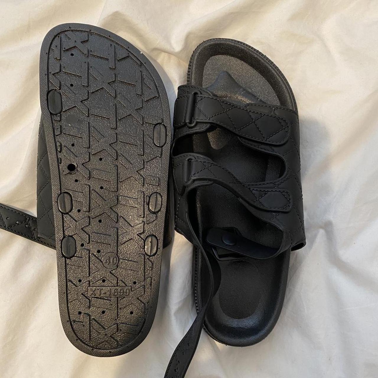 Shein double strap black sandals EU Size 40 Never... - Depop