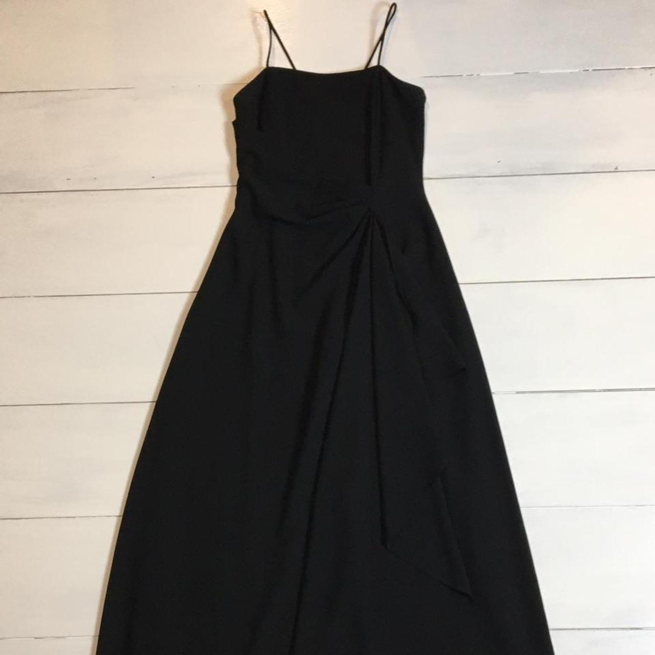 Beautiful 90’s vintage all black long evening gown... - Depop