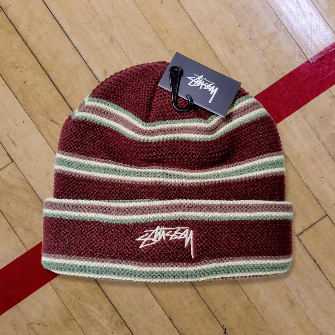 Stussy triple discount stripe cuff beanie