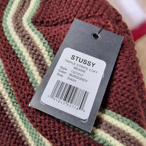 Stussy Triple Stripe Cuff Beanie Hat Brand New / - Depop