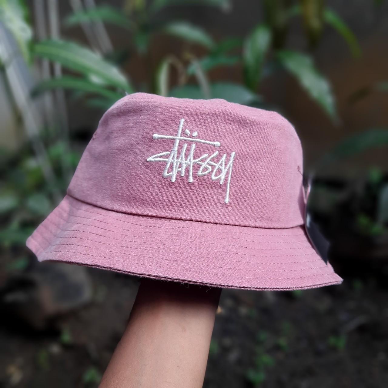 Pink stussy 2024 bucket hat