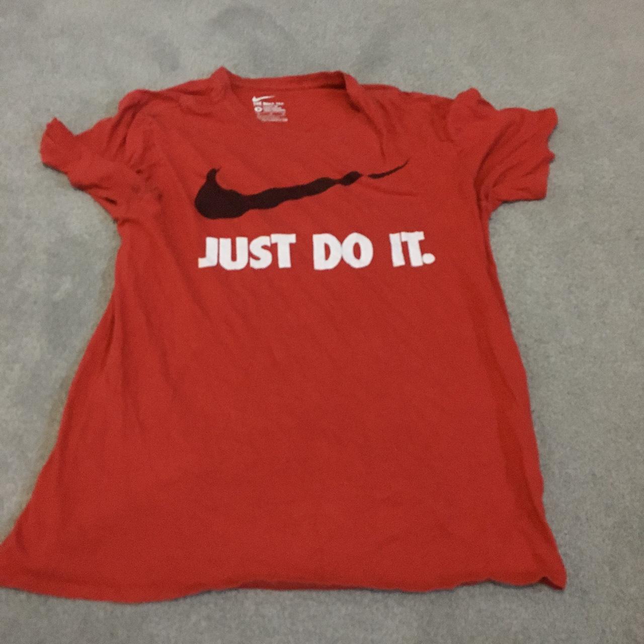 just do it red nike shirt