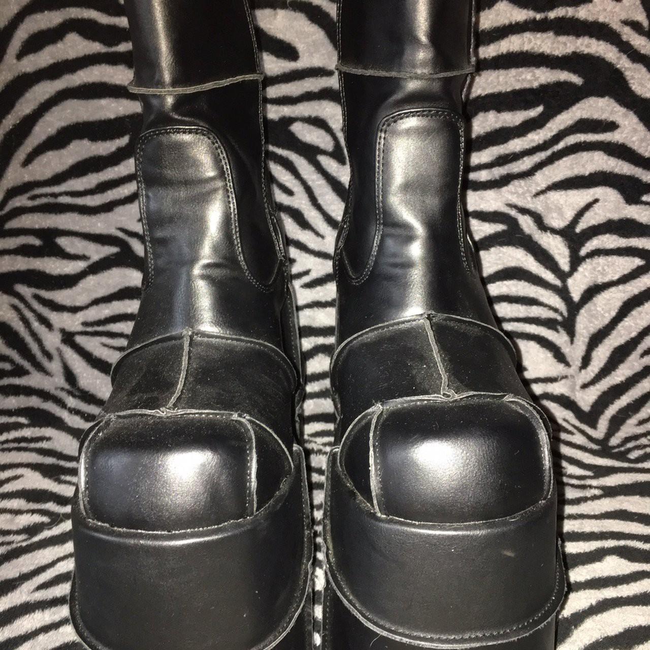 Demonia Stack-201 ankle boots, vegan leather, Depop
