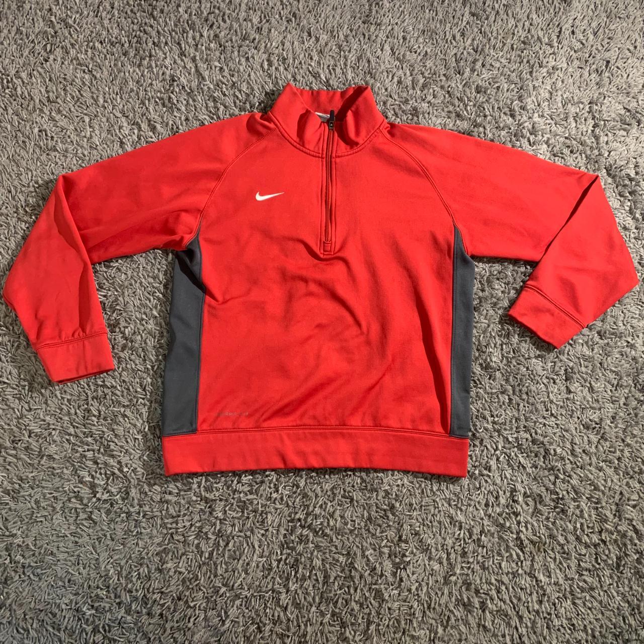 red nike quarter zip