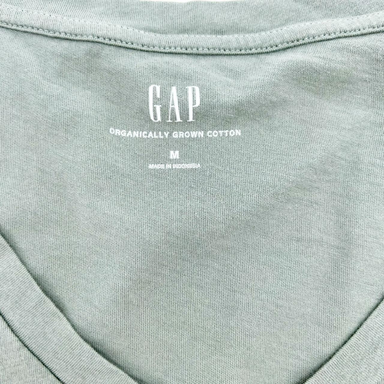 Gap Women's Olive Green Organic Cotton V Neck Casual... - Depop