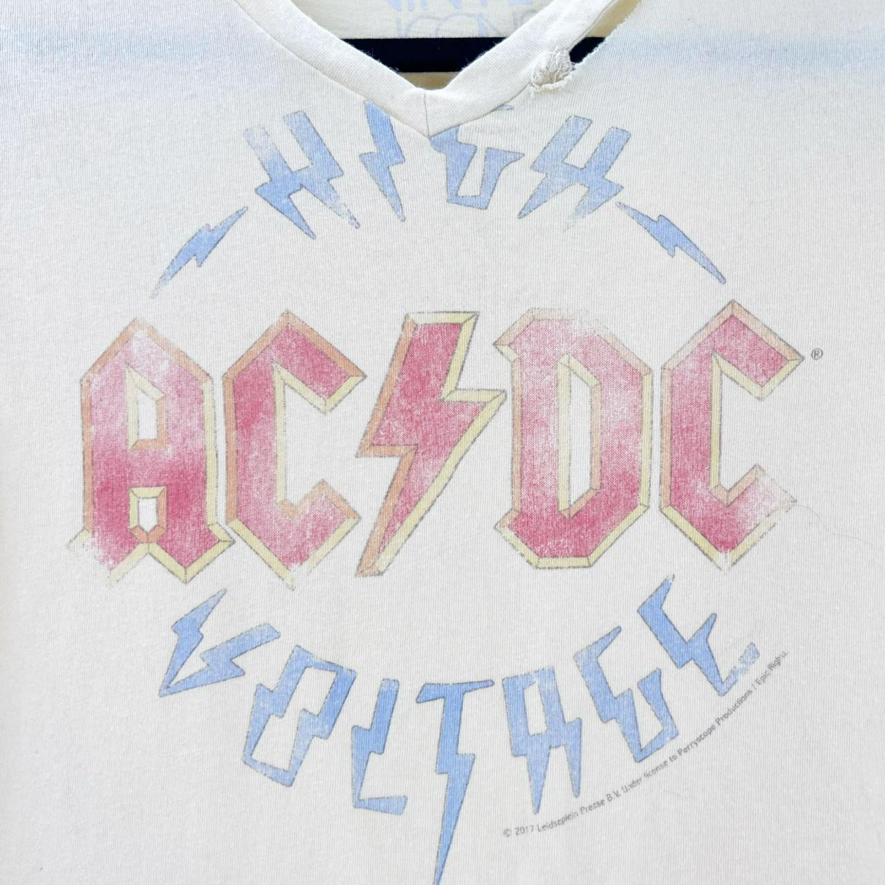 The Vinyl Icons Women's Yellow ACDC Band Tee Size... - Depop