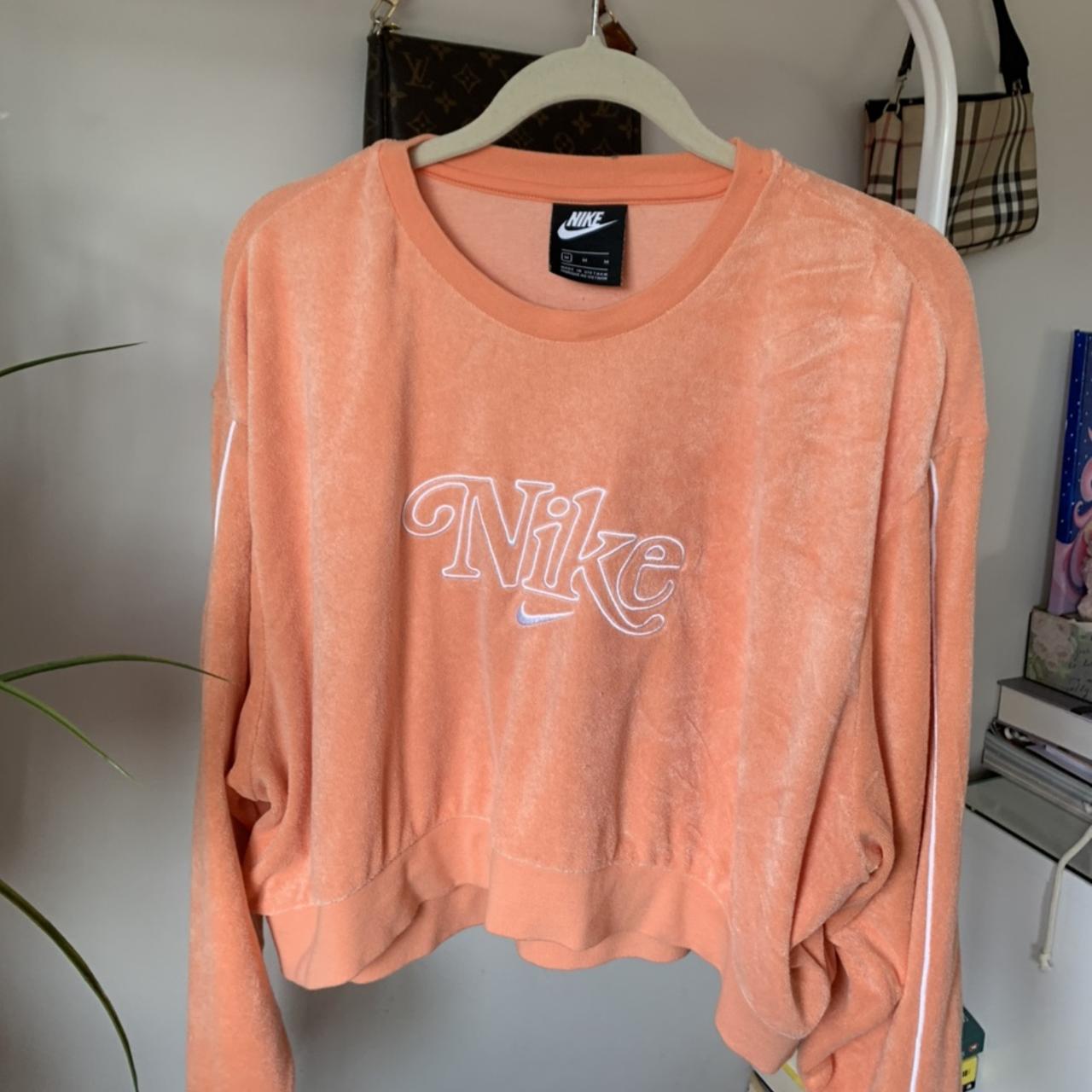 nike crop retro terry towelling crop sweatshirt