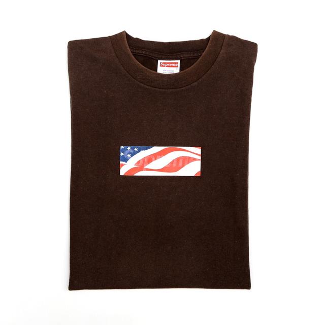 Supreme 911 Box Logo Tee Brown - 8/10 - Minor fading... - Depop