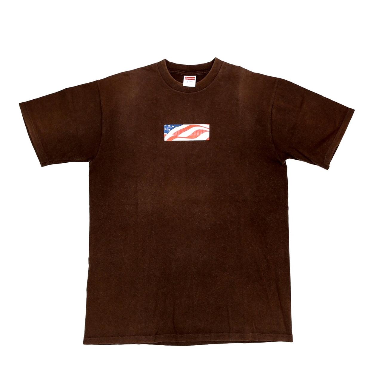 Supreme 911 Box Logo Tee Brown 8 10 Minor fading. Depop