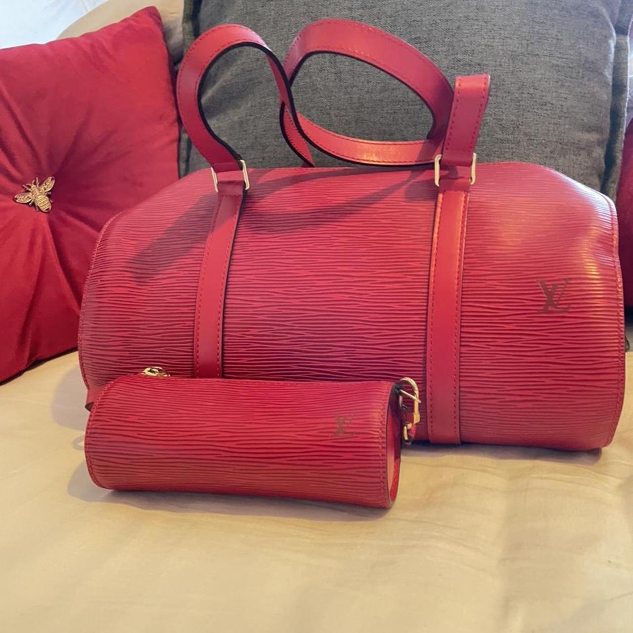 Louis Vuitton Red Epi Leather Soufflot Bag + Mini... - Depop