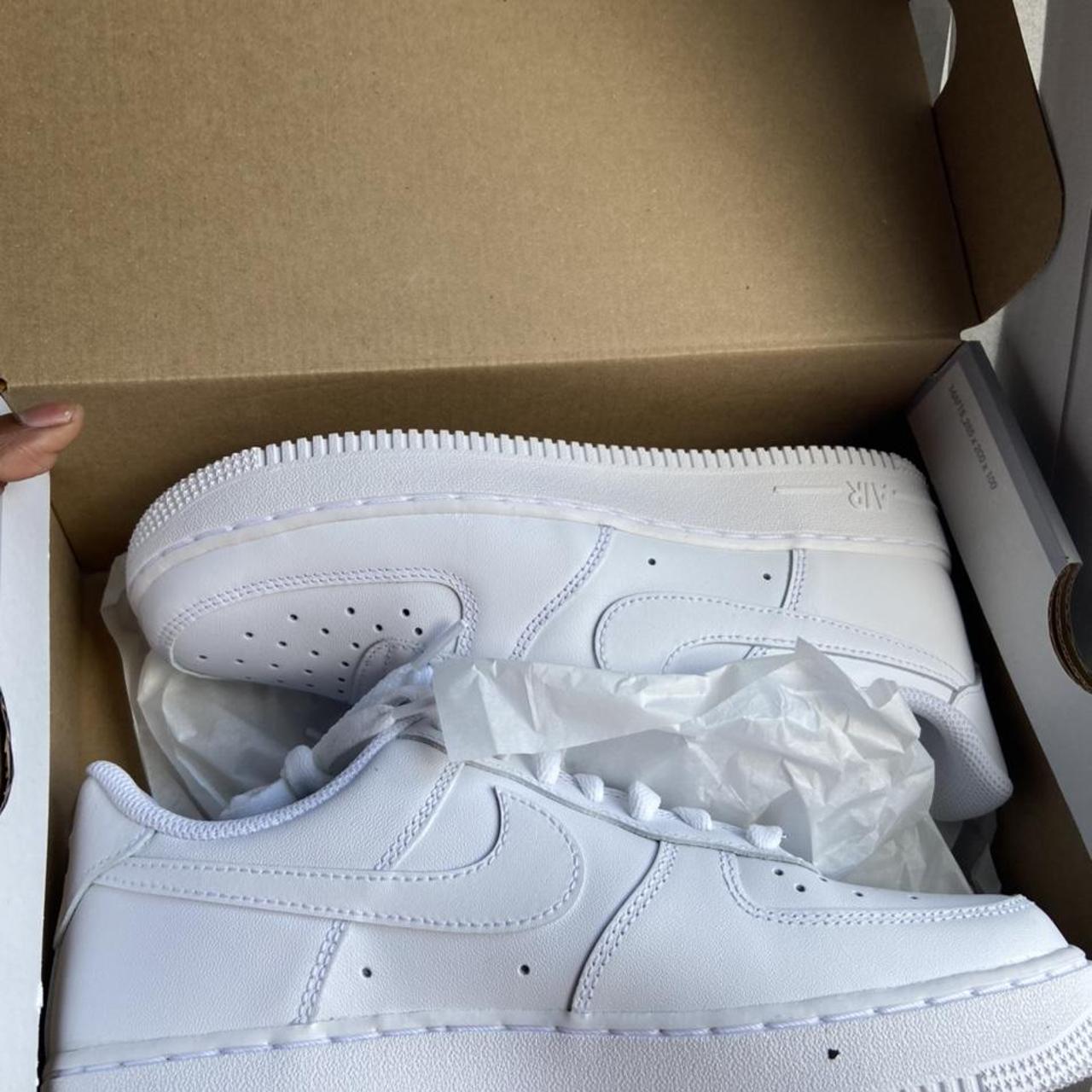 White Air Force 1s Never worn ( too big) Size 5 UK - Depop