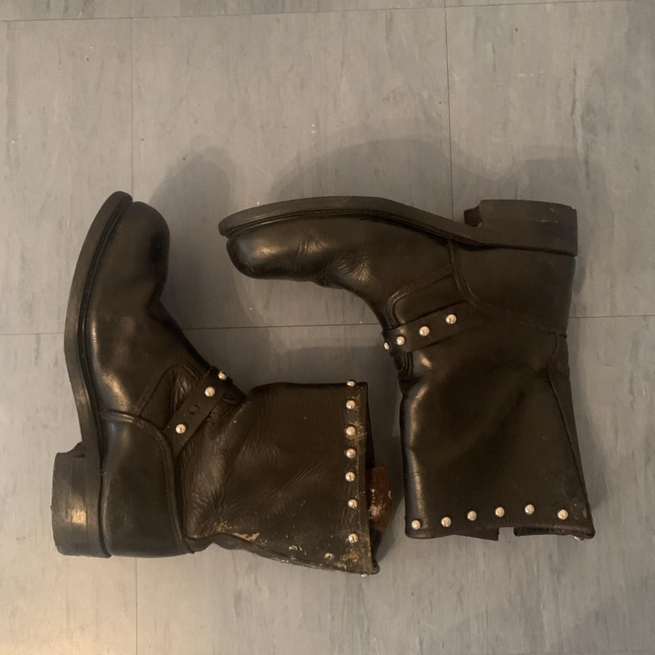 Vintage punk rock engineer boots Totally unique pair | Depop