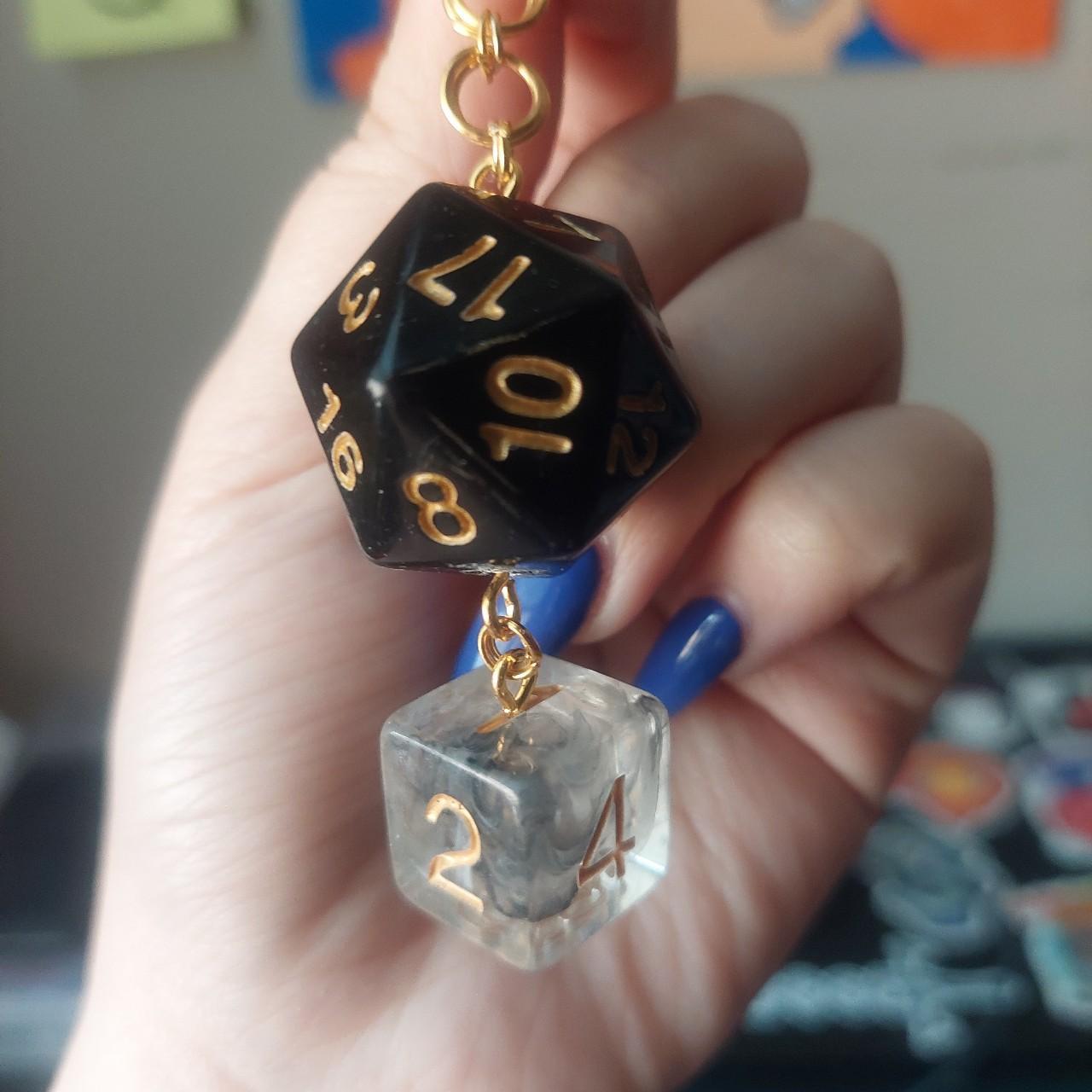 DnD Dice Charm Keychain !!! °Handmade DnD Dice... Depop