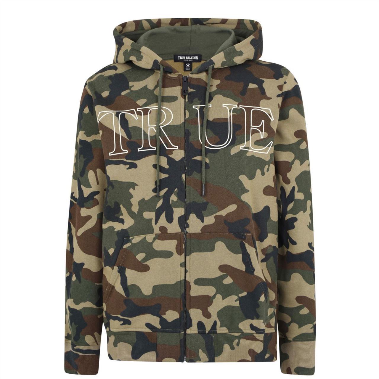 True Religion Hoodie Authentic Hoodie Camo Millitary... Depop