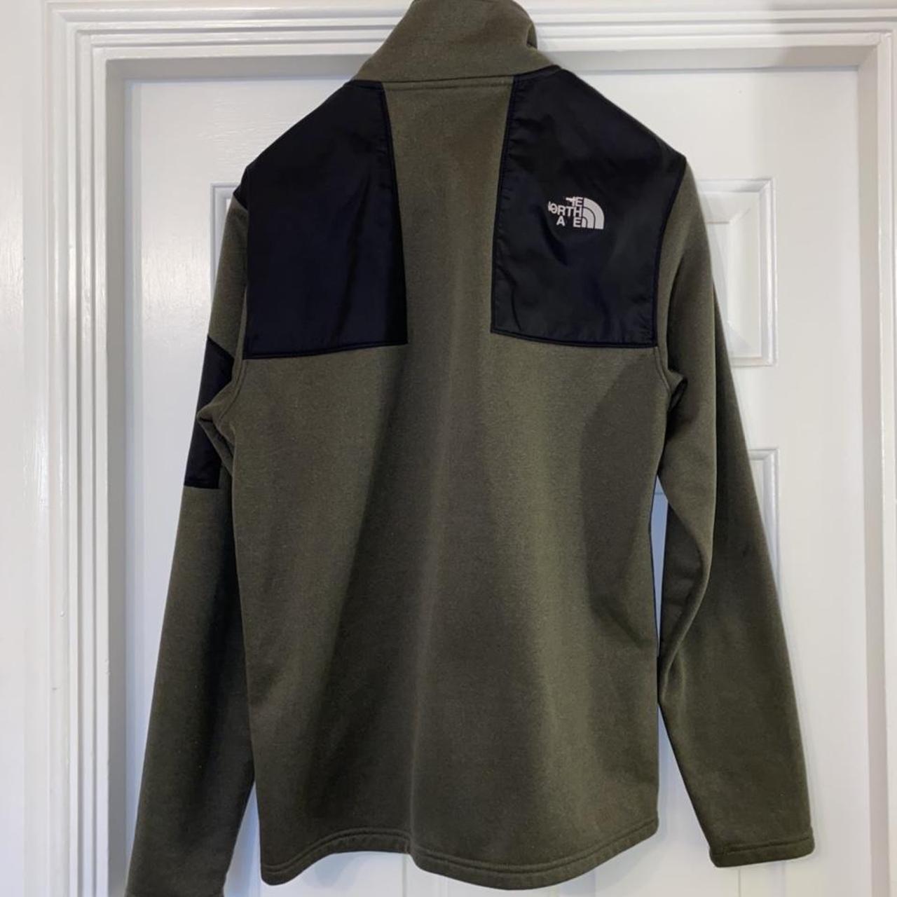 The North Face green quarter zip fleece with zip up... - Depop