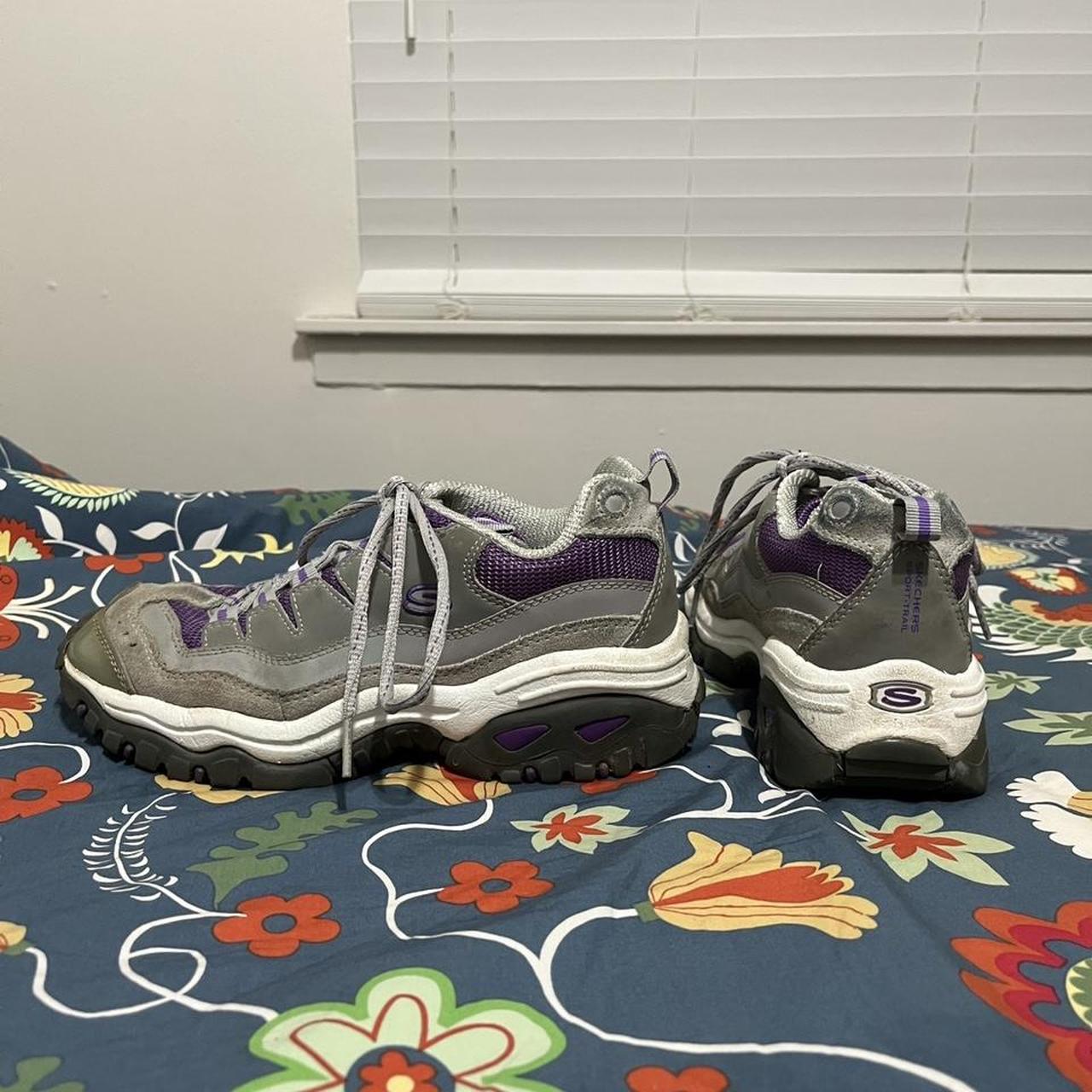 Y2K Purple + Grey Sketchers Sport + Trail Chunky... - Depop