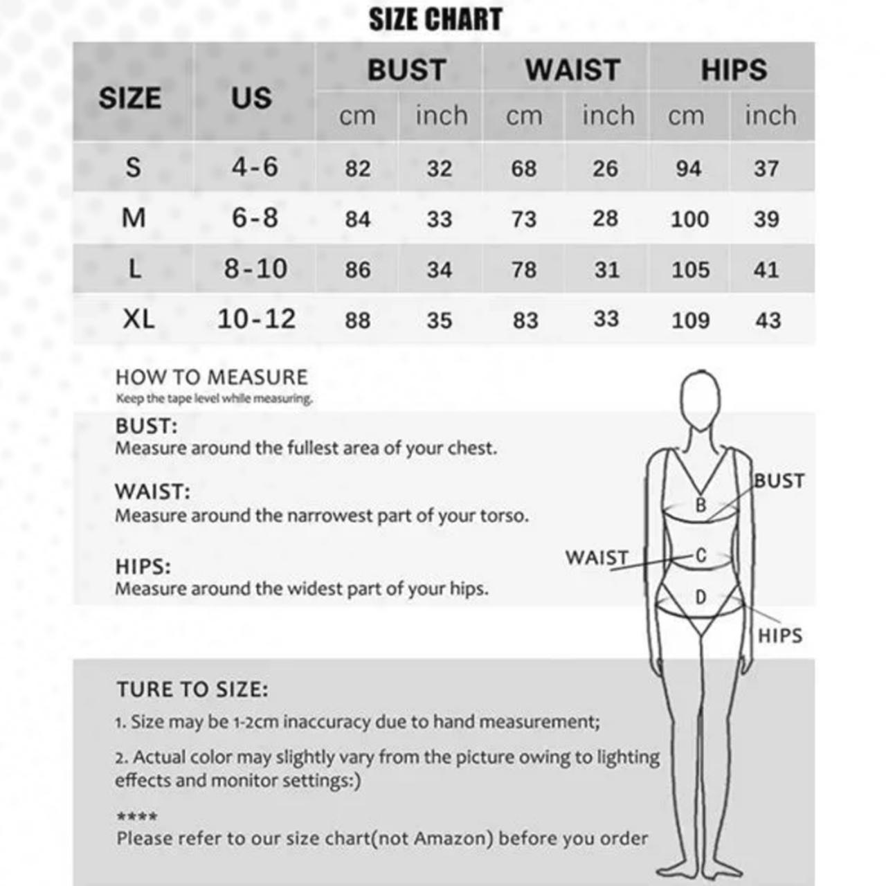 Dubio Bikini Size Chart