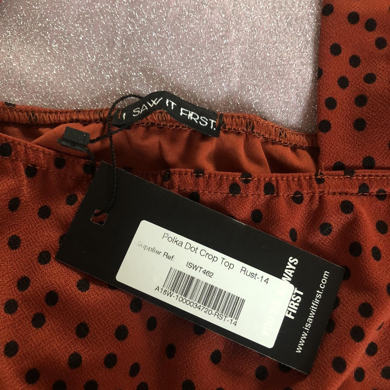 I Saw It First Polka Dot Crop Top Rust Size 14 Brand... - Depop