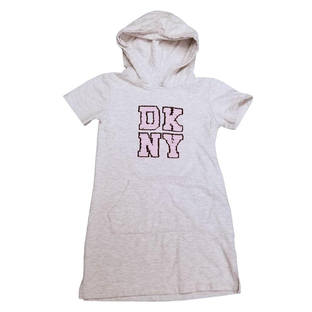 DKNY Swipe Pink Black Sequin Hoodie Short