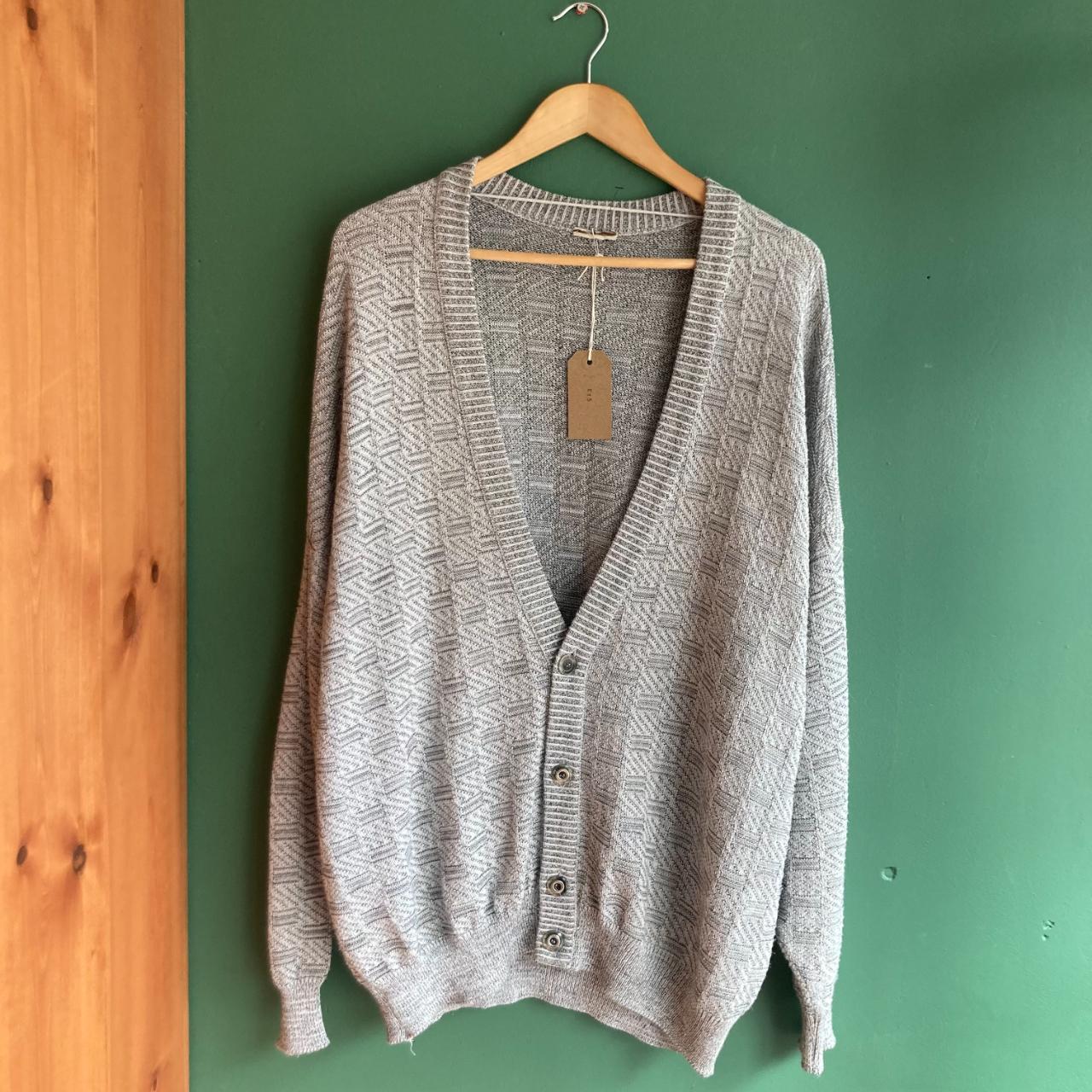 grey knitted cardigan // grey no tag // great... - Depop