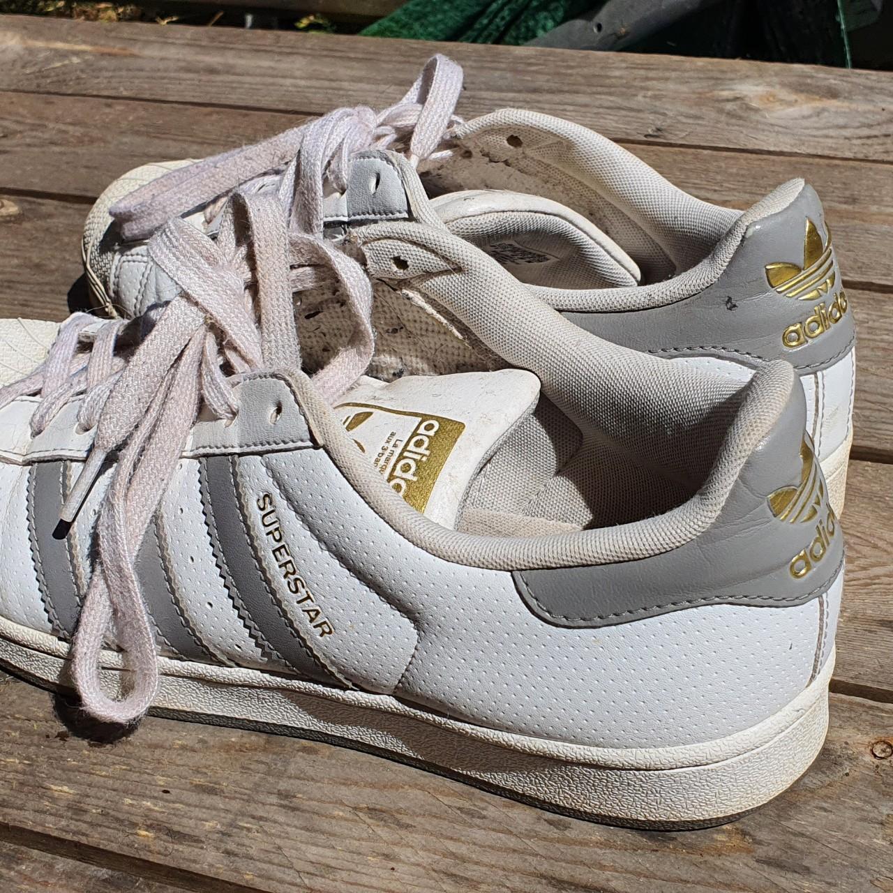 Adidas Superstar uk8 though more a 7½. White... - Depop