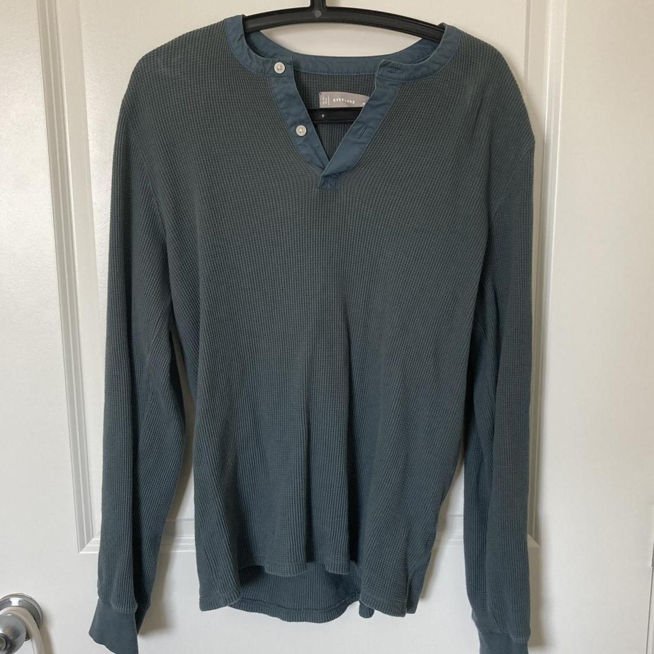 Everlane thermal waffle long-sleeve henley in dusty... - Depop