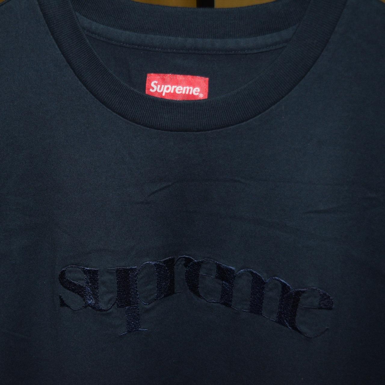 Supreme Overlap Tee Navy Blue Ss17 Week 9