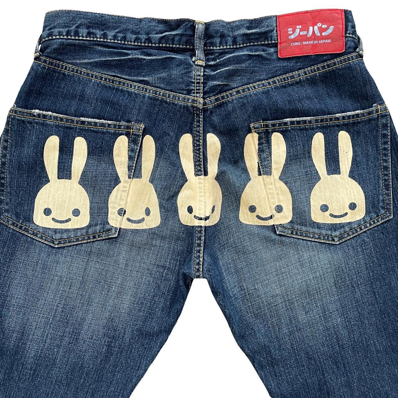 cune mammoth rabbit design denim jeans-