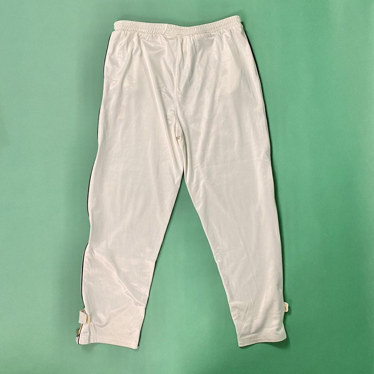 Vintage 90s RARE white full leg zipped joggers /... - Depop