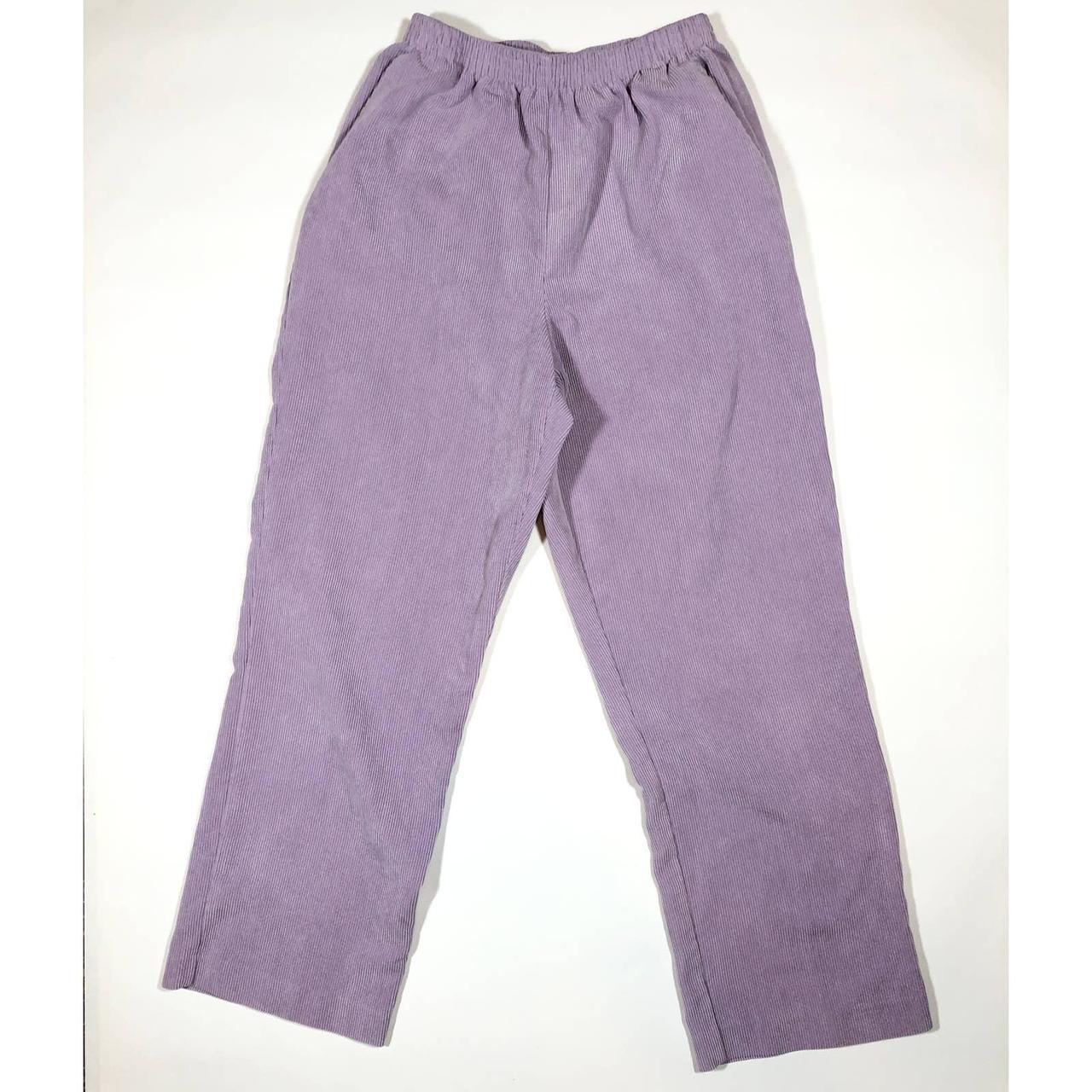 Vintage Lilac Lavender Corduroy Pants, Elastic... - Depop