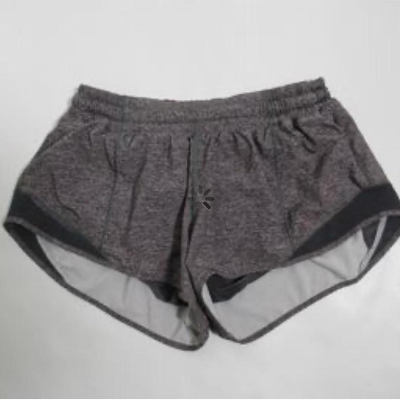 grey lululemon shorts size 8 4 inch inseam Perfect - Depop