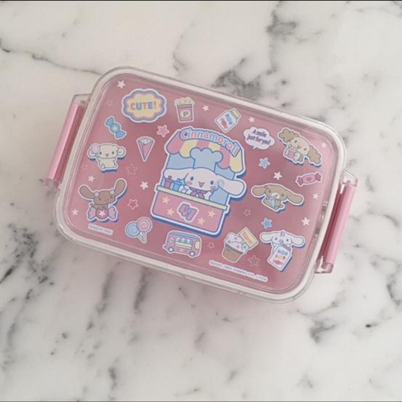 Cute Cinnamoroll Tupperware/Bento Box by Sanrio from - Depop