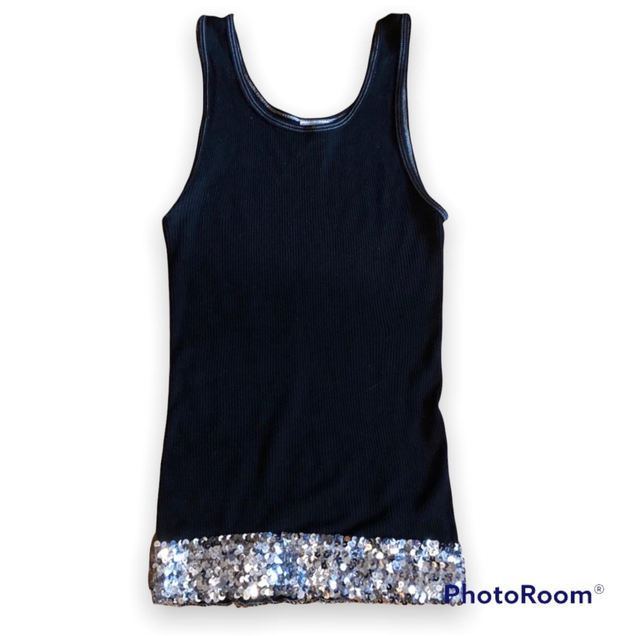 Women's Black and Silver Vest Depop