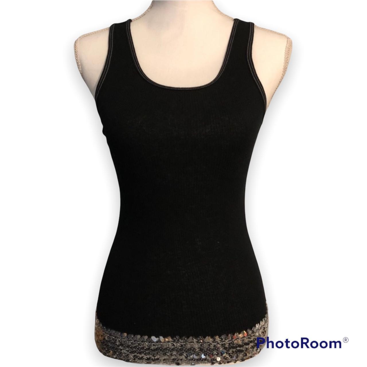 Women's Black and Silver Vest Depop