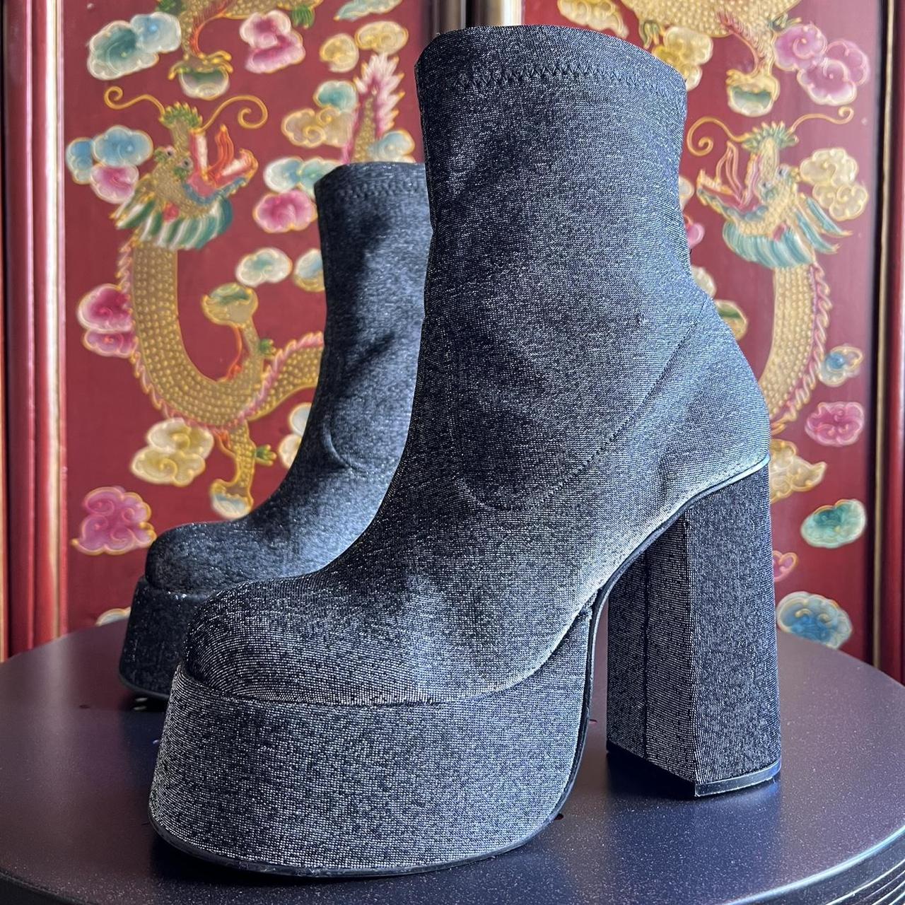 Silver glitter hot sale platform boots