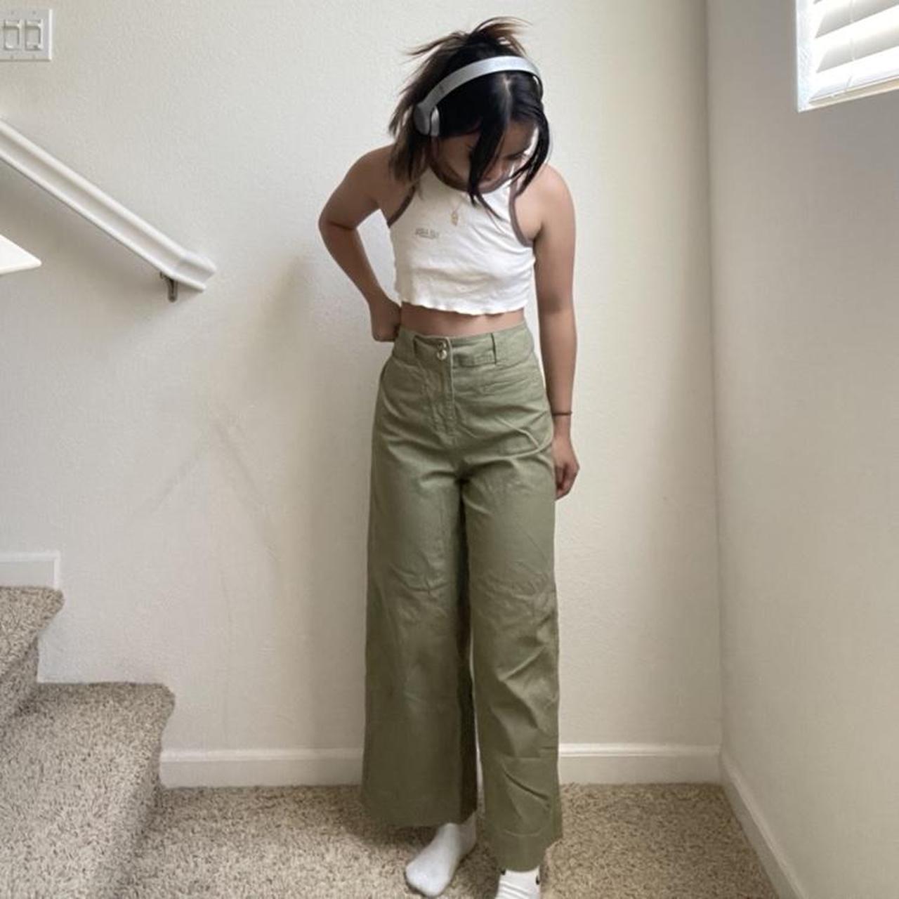 thrifted high-waisted wide leg pants!! waist is too... - Depop