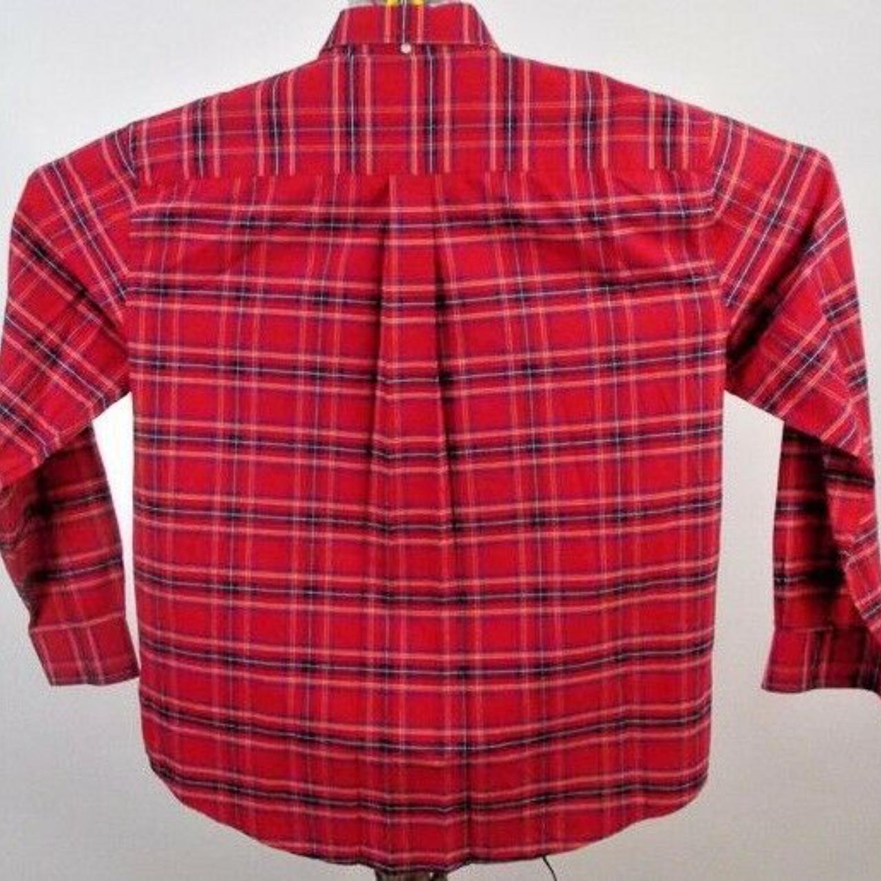 Saint Johns Bay Easy Care Men's Red Plaid Long... - Depop