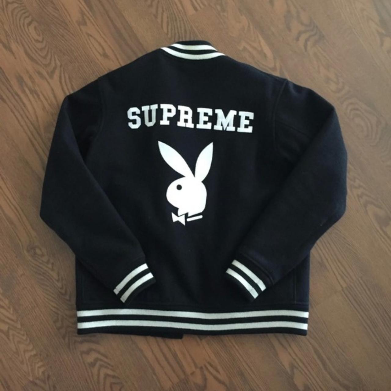 Supreme x best sale playboy varsity jacket