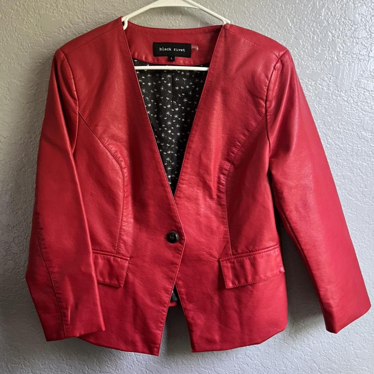 Black Rivet faux leather jacket, next to new. No... Depop