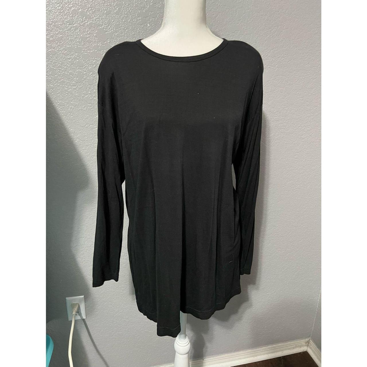 Vintage Energie bi currents black 3/4 sleeve top -... - Depop