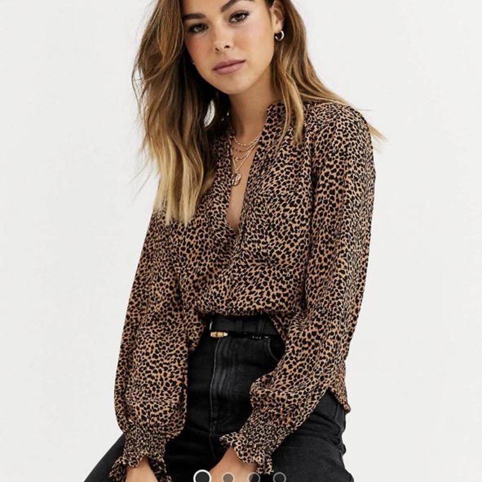oasis red leopard print top