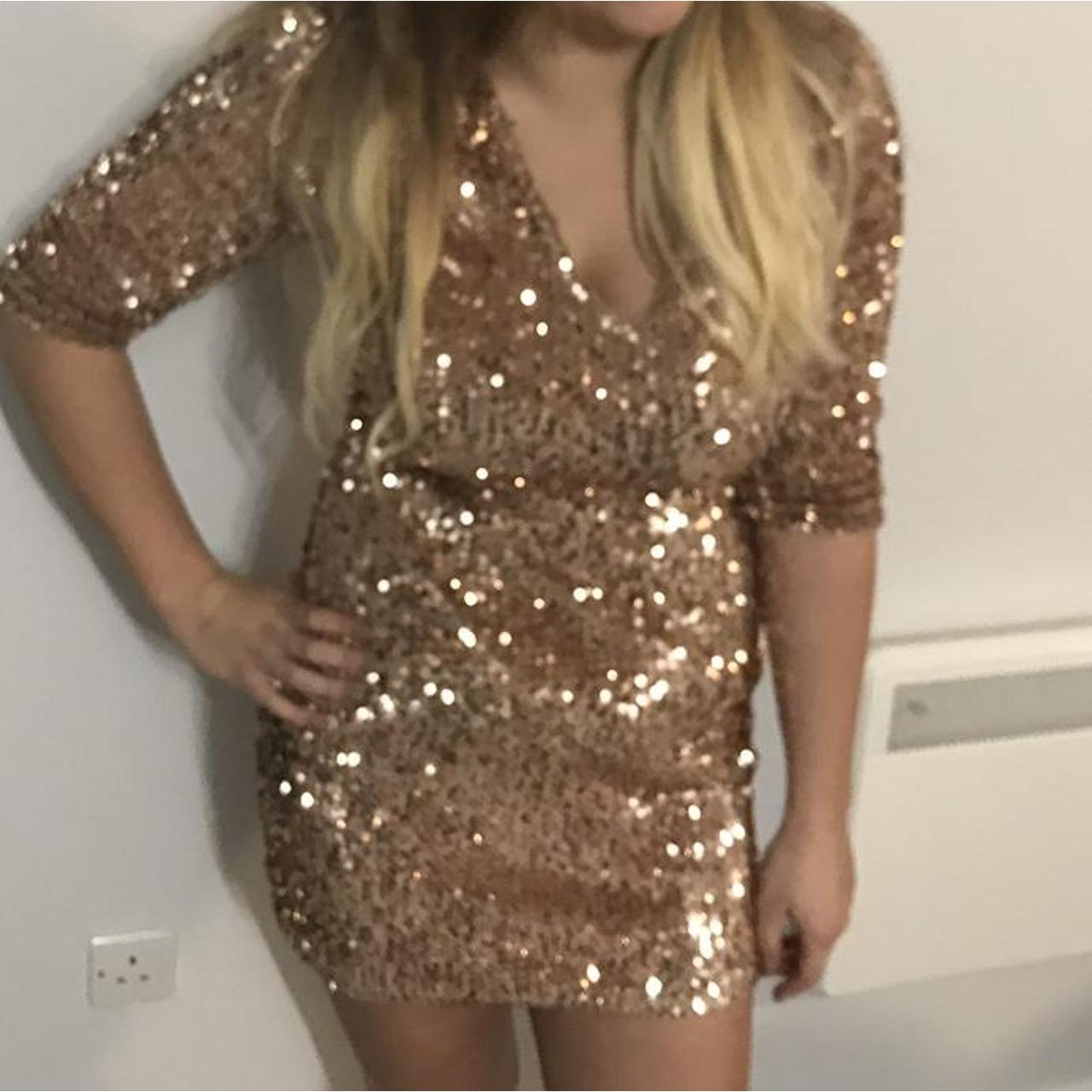 boohoo gold satin dress
