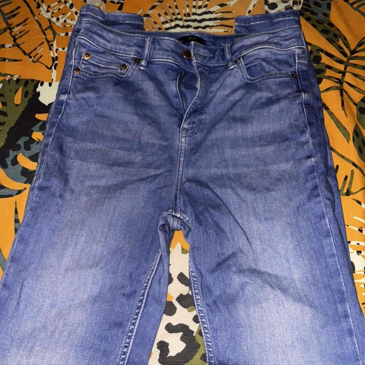 Tesco F&F womens bright blue stretchy skinny jeans 👖... - Depop