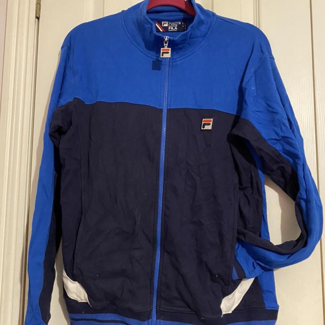 Fila Men's Black and Blue Jumper | Depop