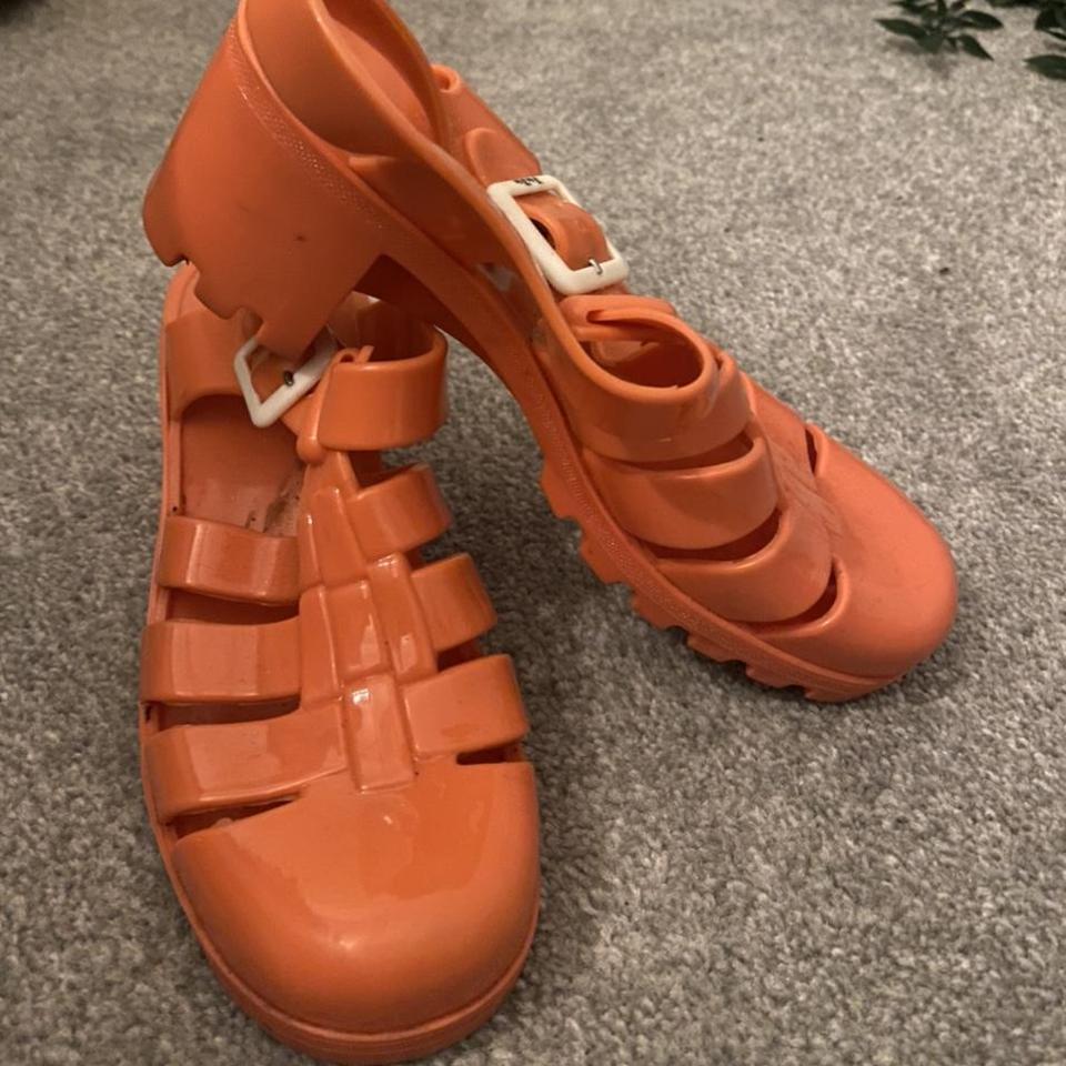 Orange hot sale jelly sandals