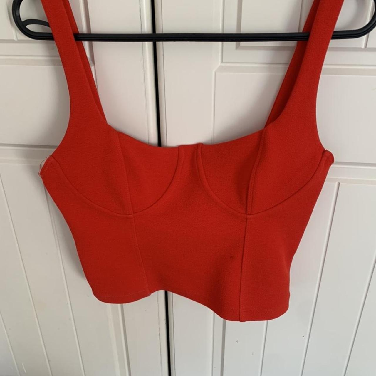 Red Zara crop top, barely worn, small hardly... Depop