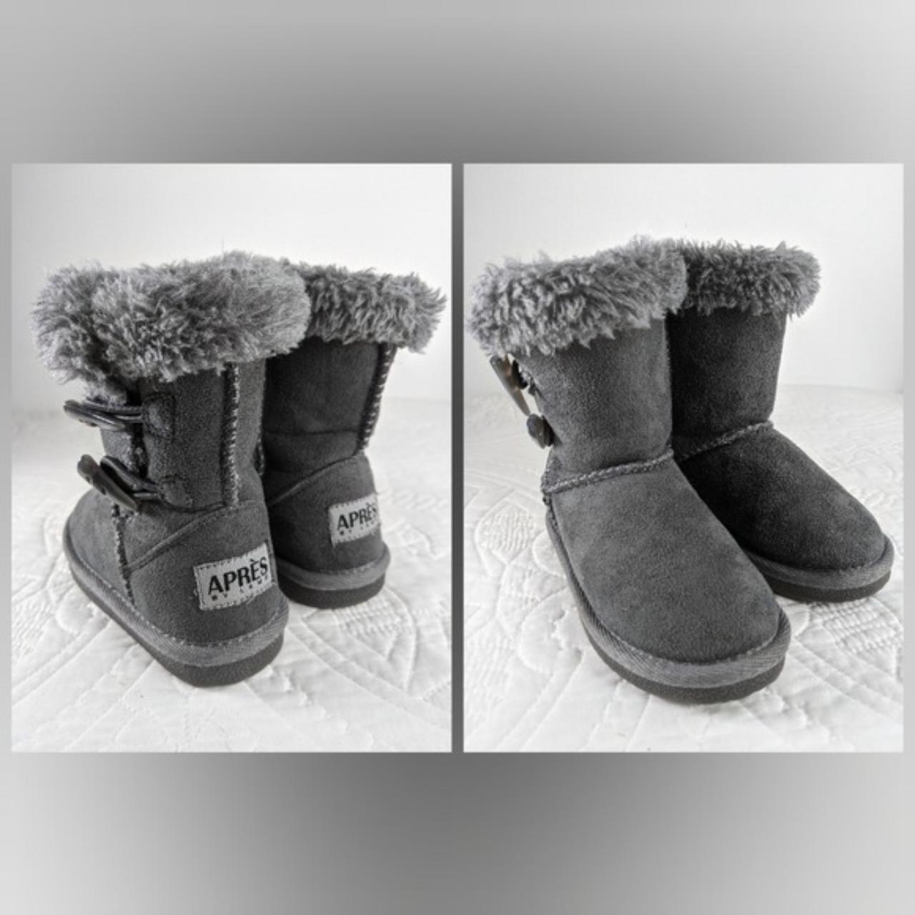 Après by Lamo | Gray Winter Boots with Faux Fur... - Depop