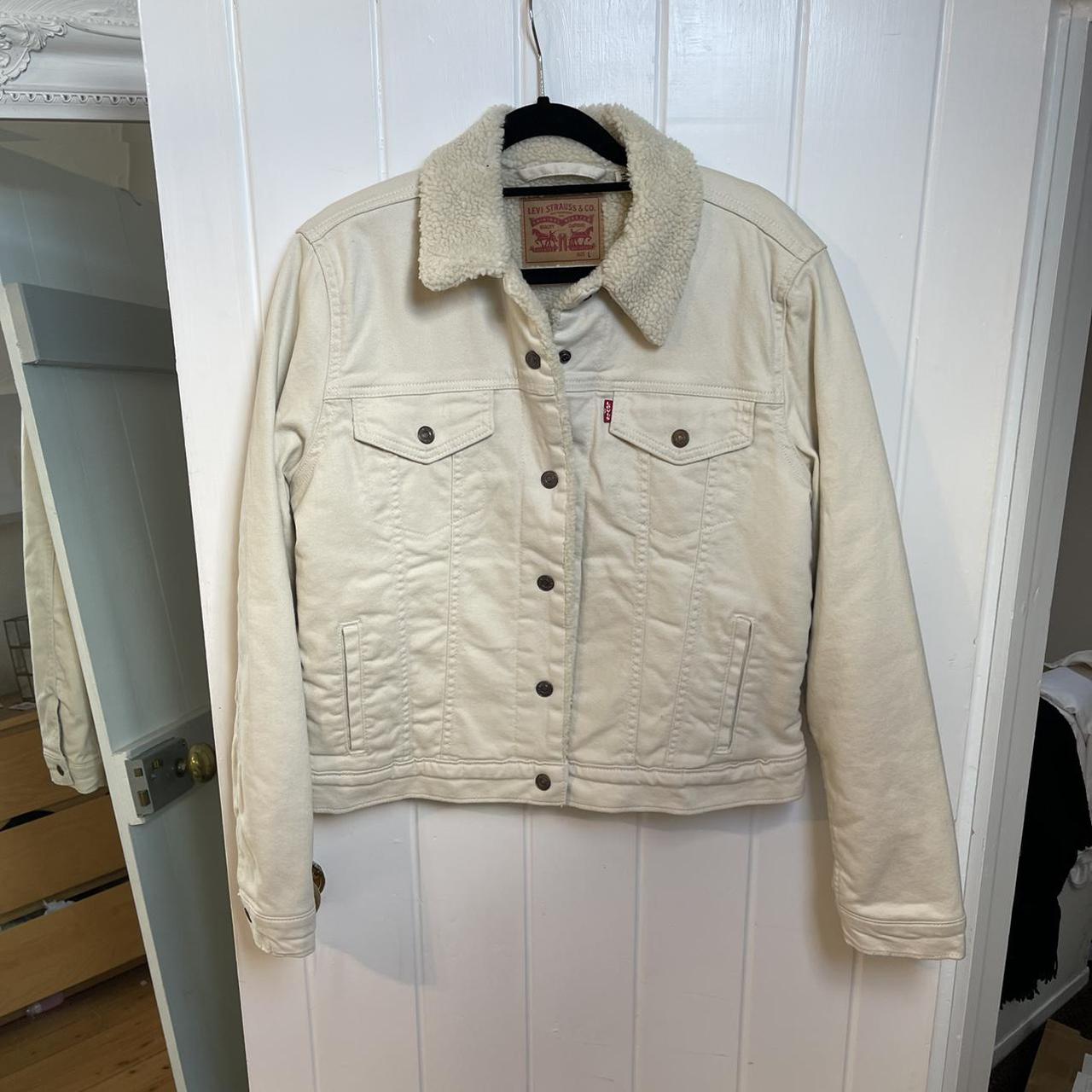 levi's cream sherpa jacket